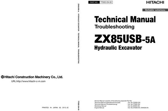 Product picture Hitachi Zx85USB Technical Troubleshooting Manual 